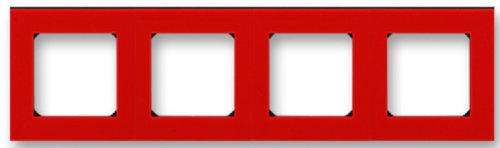 Рамка универсальная ABB EPJ Levit 4-м. красный/дымчатый чёрный картинка